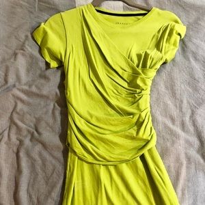 NWT Lime Green Theory Ruched T Shirt Dress P